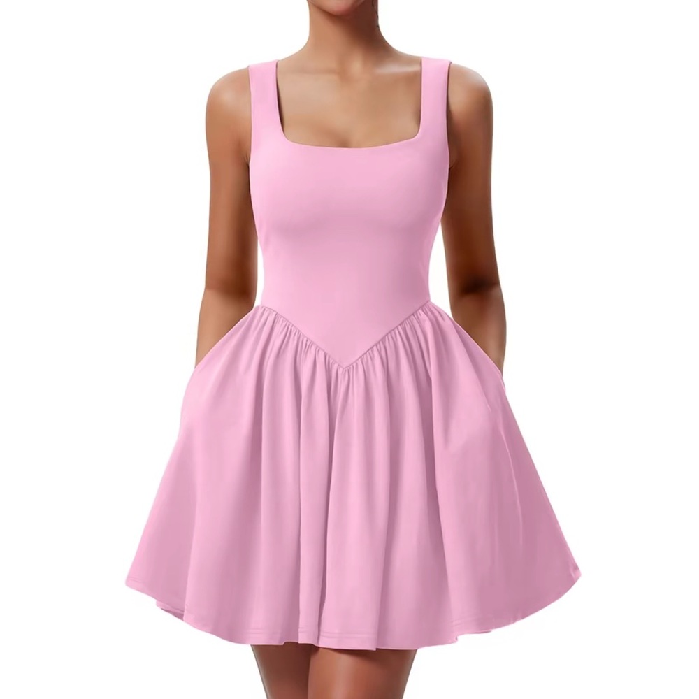 Chic Pink Sleeveless Mini Dress